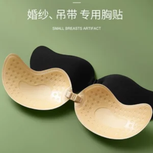 Invisible Push Up Bra for Women Backless Strapless Bra Seamless Front Closure Bralette Underwear Silicone Self-Adhesive Bra Pad