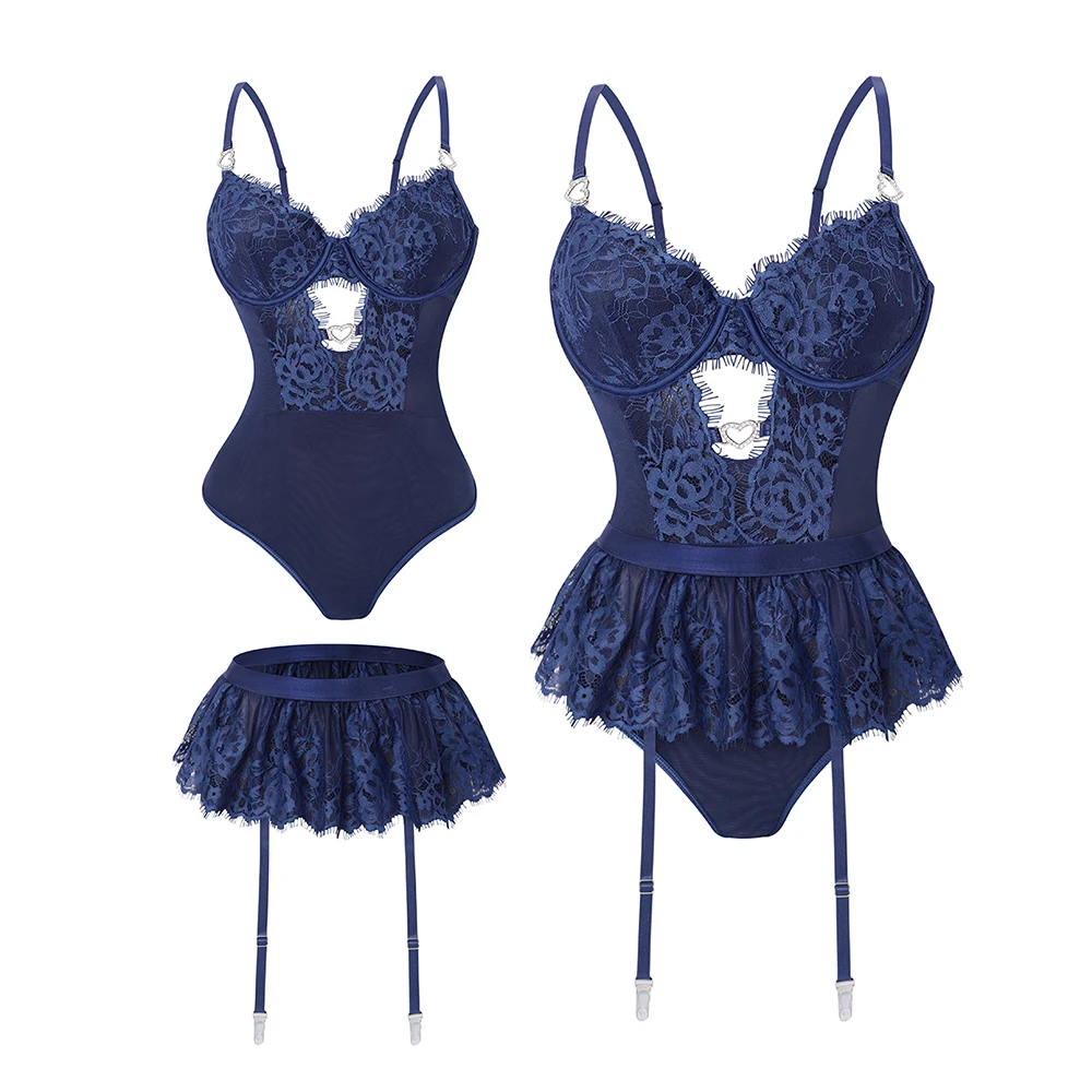 Voltsify Sexy Bodysuit Lingerie Set with Garter Belt - Image 6