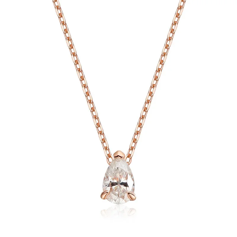 Smyoue 1-4CT Pear Cut Moissanite Pendant Necklace for Women Girls 3 Designs Lab Diamond Wedding Silver 925 Chains Fine Jewelry - Image 7
