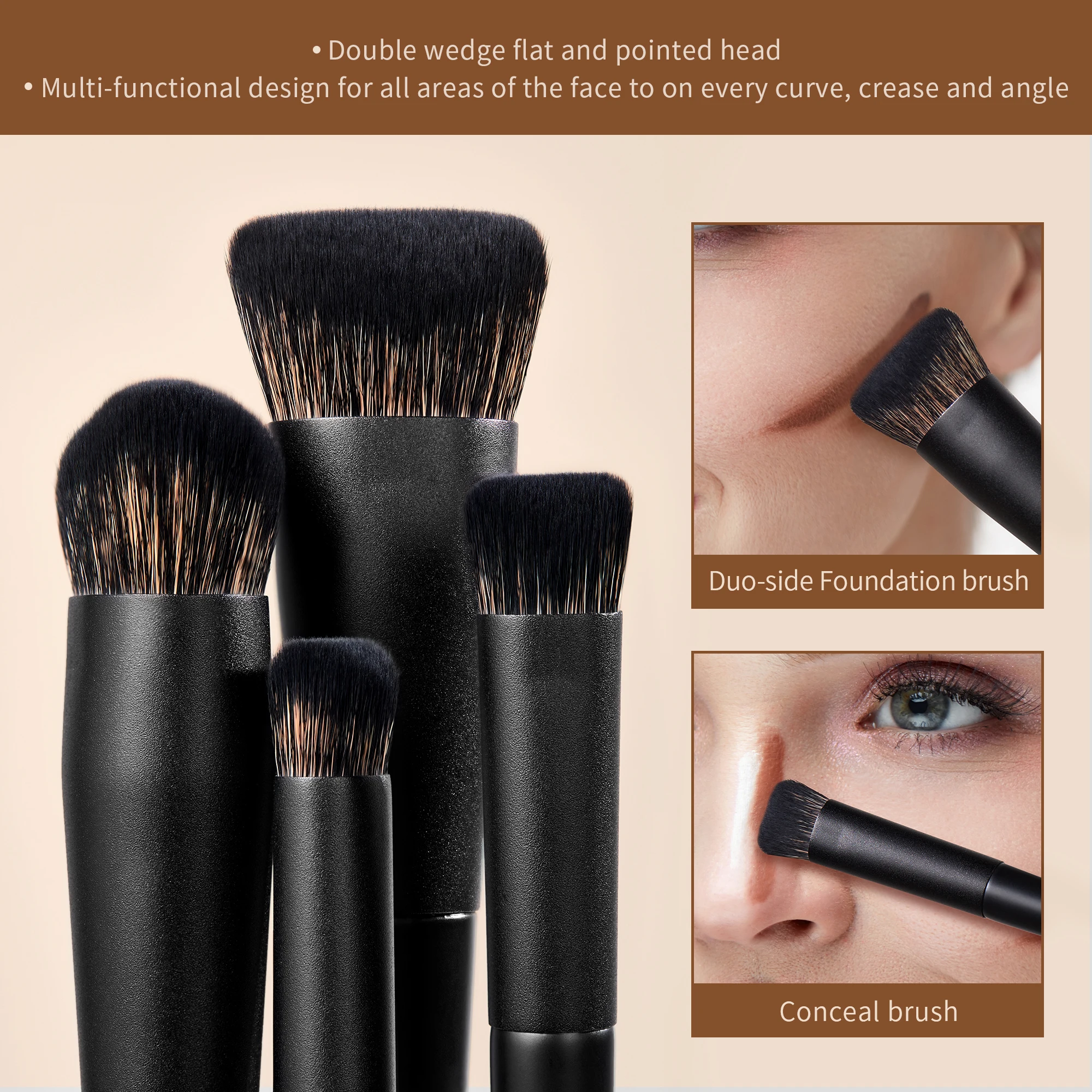 Jessup Makeup Brushes Set,10-14pcs Make Up Brush Contour Foundation Powder Eyeshadow Highlight Blending Concealer Liner T336 - Image 2