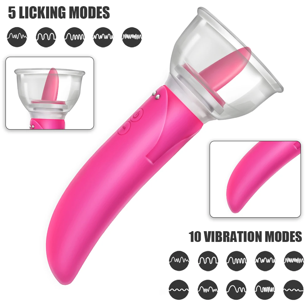 Dildo Vibrator Clitoris G-spot Vibrator Vagina Breast Massage Dual Head Sex Toys for Women Tongue Licking Pump - Image 4