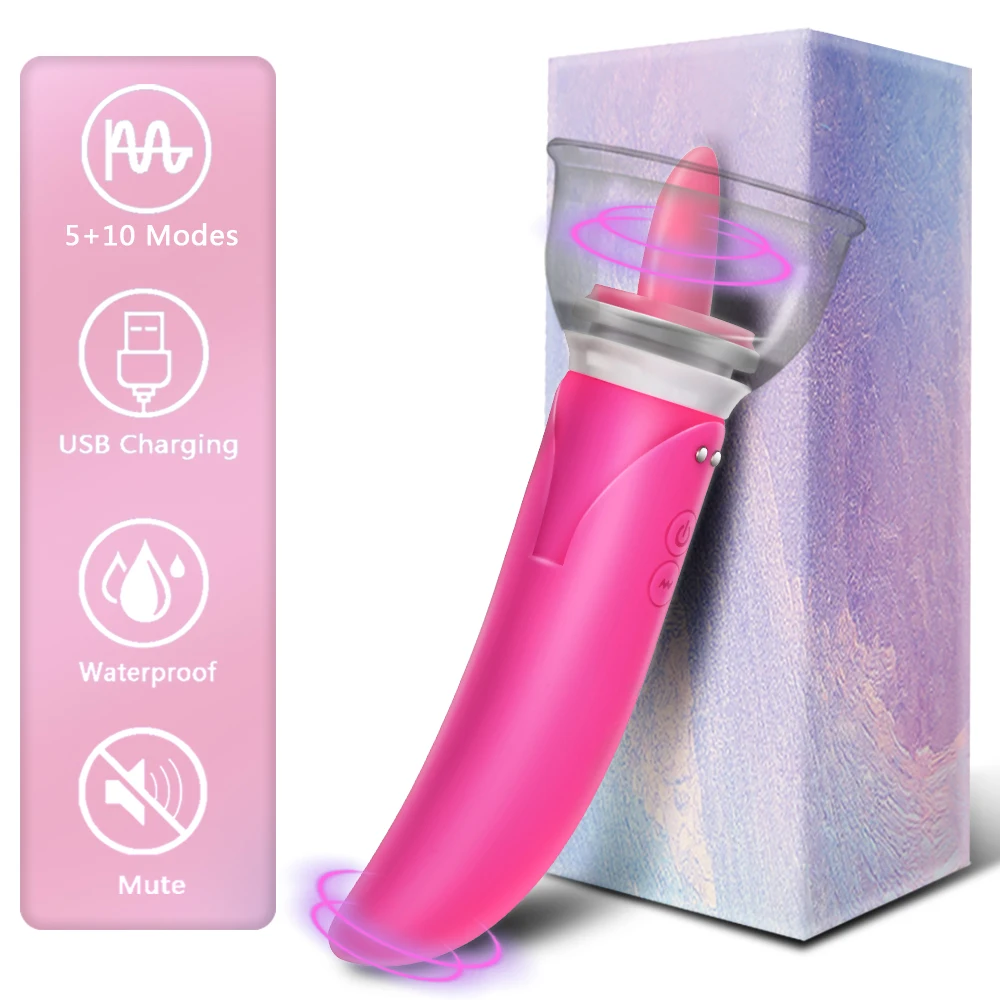 Dildo Vibrator Clitoris G-spot Vibrator Vagina Breast Massage Dual Head Sex Toys for Women Tongue Licking Pump
